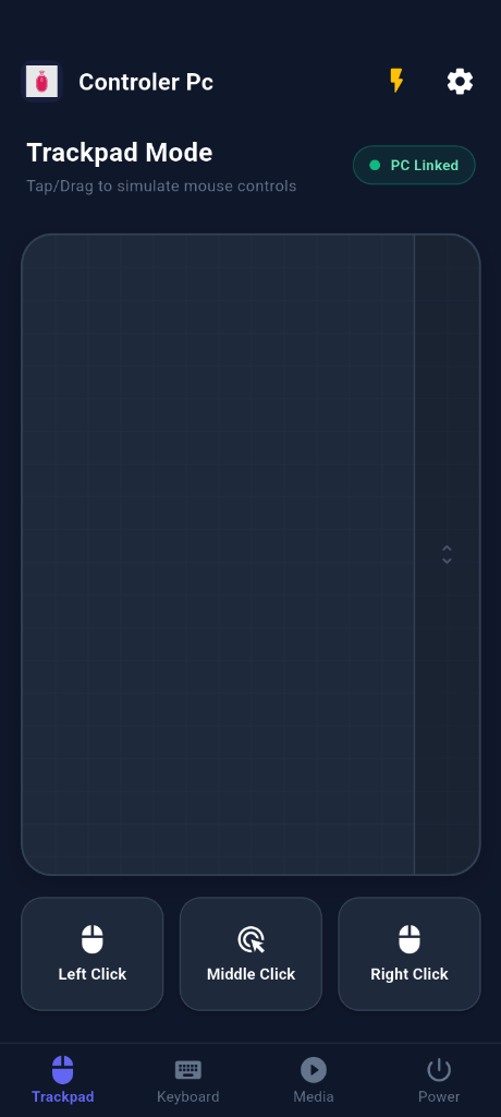 Trackpad Mode Screen