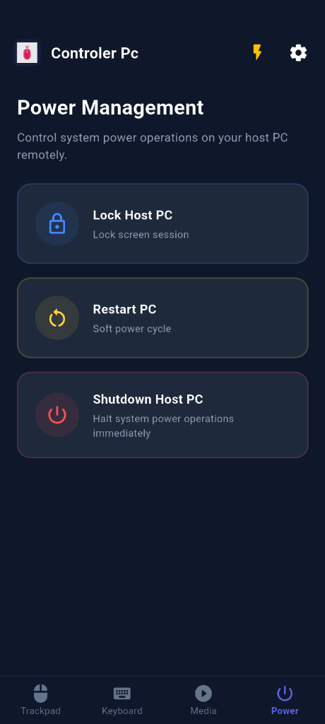 Power Management Screen
